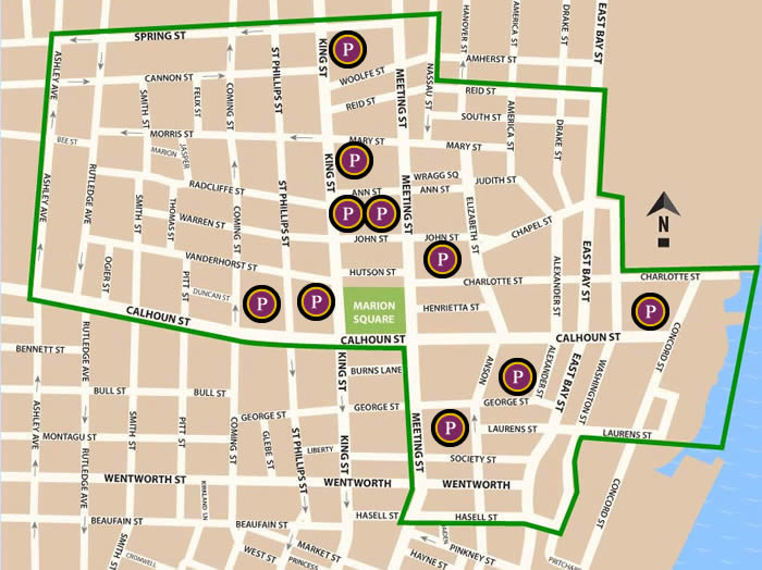 Fun things to do in Charleston : The Boroughs Parking Map. 