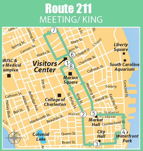 Fun things to do in Charleston : Dash Map Route 211.  