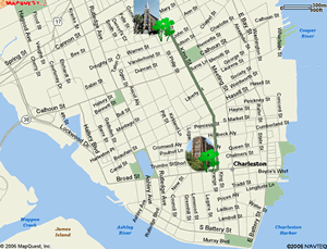 St Patrick Parade Route in Charleston SC. 