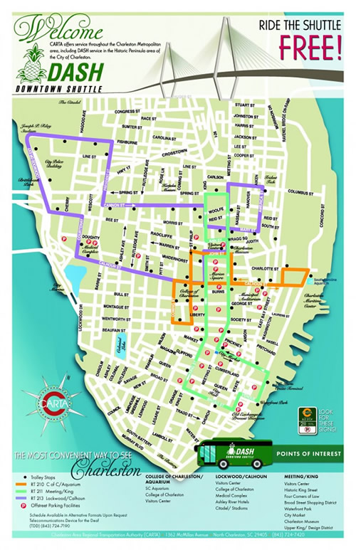 Fun things to do in Charleston : Dash Map 500x773